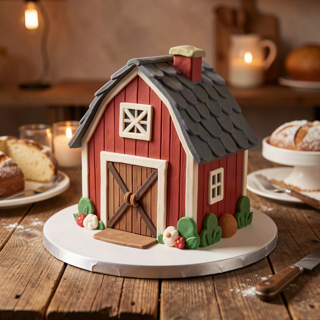 Barn-Shaped Novelty Cake