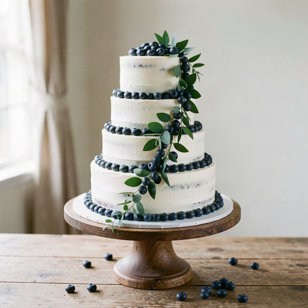 Rustic Blueberry Wedding Cake